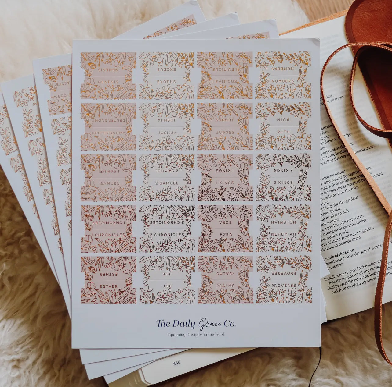 Gold Foil Bible Tabs-Dusty Pink