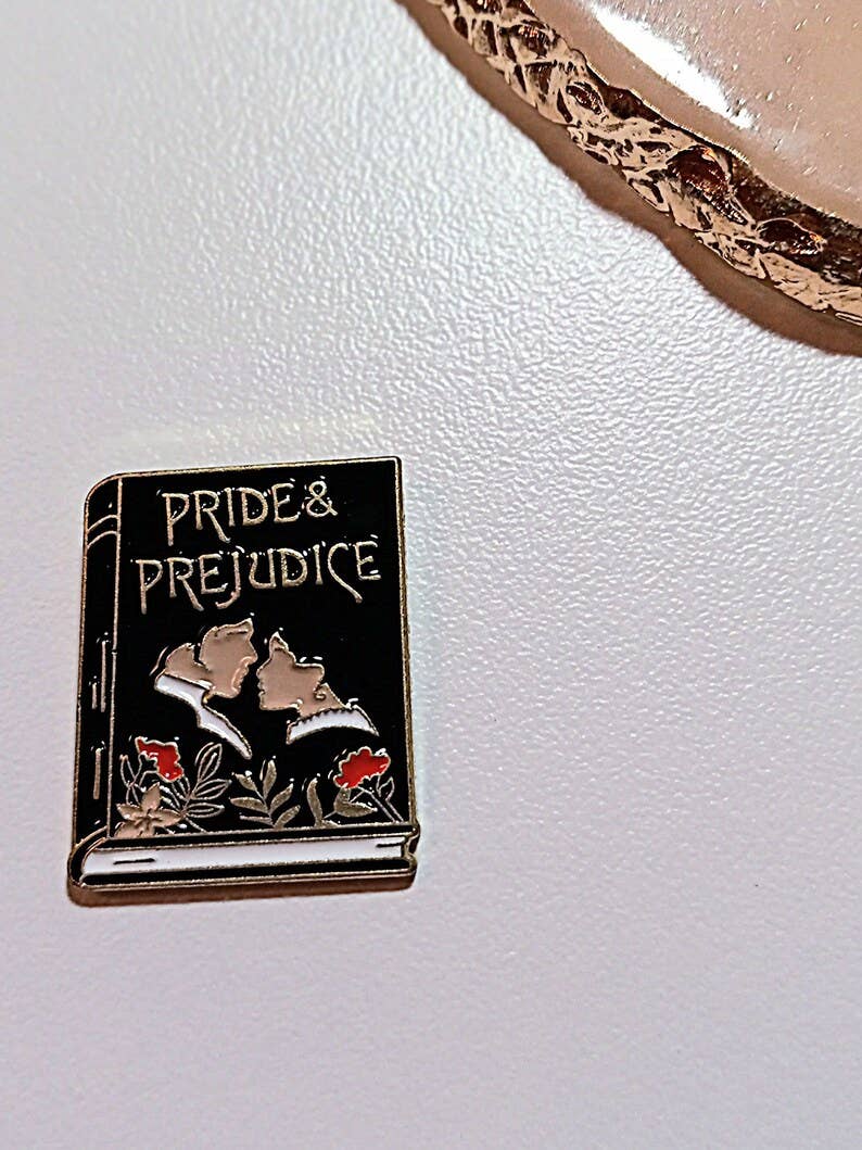 Pride and Prejudice Book Cover Enamel Pin Literature Lovers