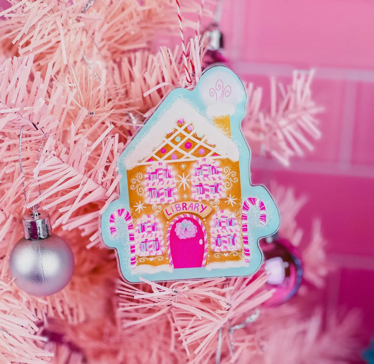 Gingerbread Library Ornament